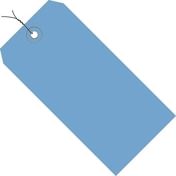 Made in USA - 2-3/4" High x 1-3/8" Long, English Safety & Facility Blank Tag - Dark Blue Cardstock - A1 Tooling