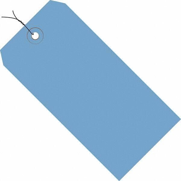 Made in USA - 3-3/4" High x 1-7/8" Long, Safety & Facility Blank Tag - Dark Blue Cardstock - A1 Tooling