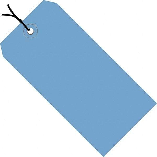 Made in USA - 2-3/4" High x 1-3/8" Long, Safety & Facility Blank Tag - Dark Blue Cardstock - A1 Tooling