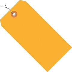 Made in USA - 3-1/4" High x 1-5/8" Long, Safety & Facility Blank Tag - Fluorescent Orange Cardstock - A1 Tooling