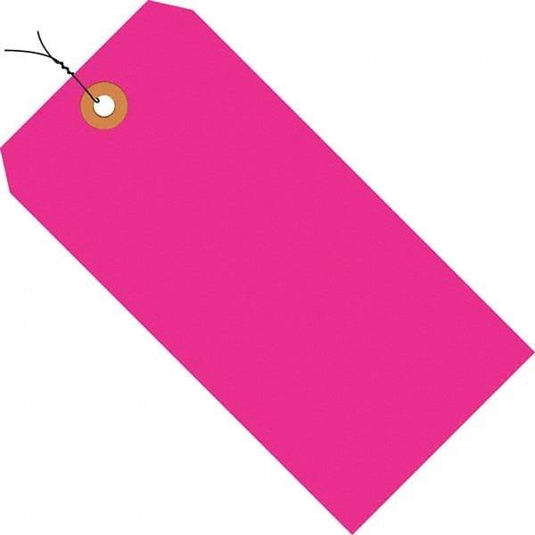 Made in USA - 2-3/4" High x 1-3/8" Long, Safety & Facility Blank Tag - Fluorescent Pink Cardstock - A1 Tooling