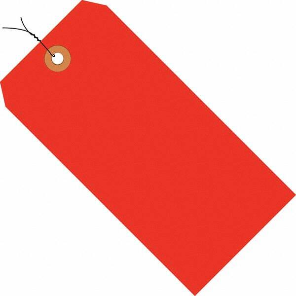 Made in USA - 2-3/4" High x 1-3/8" Long, Safety & Facility Blank Tag - Fluorescent Red Cardstock - A1 Tooling