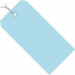 Made in USA - 3-3/4" High x 1-7/8" Long, Safety & Facility Blank Tag - Light Blue Cardstock - A1 Tooling