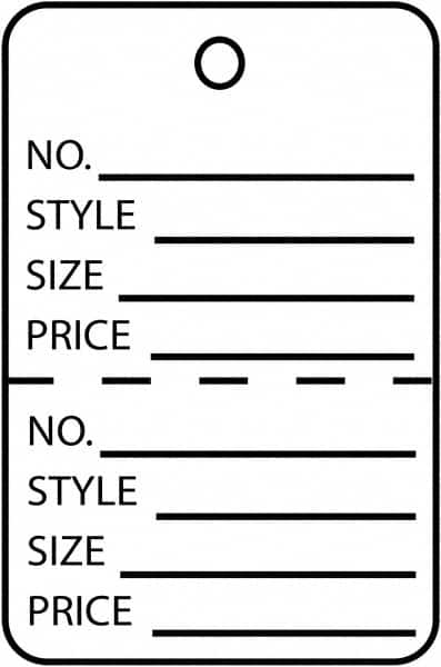 Made in USA - 1-3/4" High x 2-7/8" Long, General Information, English Safety & Facility Retail Tag - White Cardstock - A1 Tooling