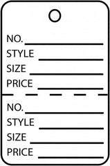 Made in USA - 1-3/4" High x 2-7/8" Long, General Information, English Safety & Facility Retail Tag - White Cardstock - A1 Tooling