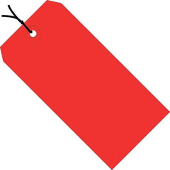 Made in USA - 3-1/4" High x 1-5/8" Long, Safety & Facility Blank Tag - Red Cardstock - A1 Tooling