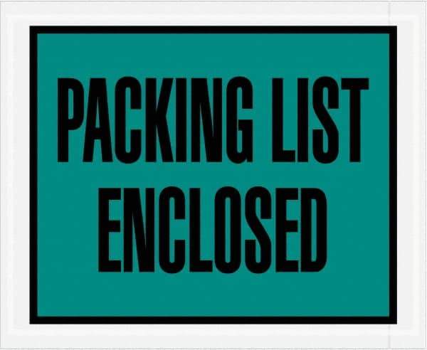 Value Collection - 1,000 Piece, 4-1/2" Long x 5-1/2" Wide, Packing List Envelope - Packing List Enclosed, Green - A1 Tooling