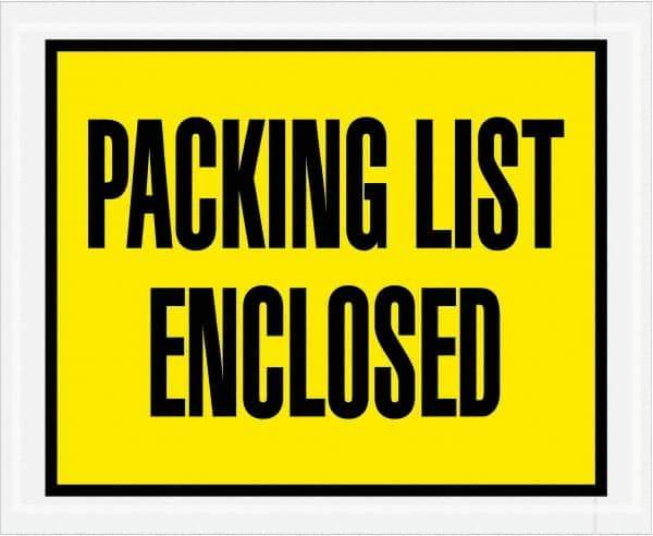 Value Collection - 1,000 Piece, 4-1/2" Long x 5-1/2" Wide, Packing List Envelope - Packing List Enclosed, Yellow - A1 Tooling