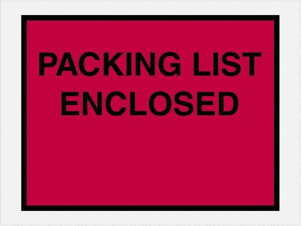 Value Collection - 1,000 Piece, 4-1/2" Long x 6" Wide, Packing List Envelope - Packing List Enclosed, Red - A1 Tooling