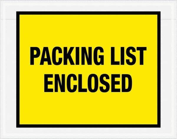 Value Collection - 1,000 Piece, 7" Long x 5-1/2" Wide, Packing List Envelope - Packing List Enclosed, Yellow - A1 Tooling