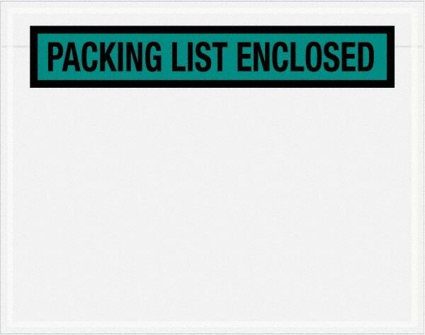 Value Collection - 1,000 Piece, 7" Long x 5-1/2" Wide, Packing List Envelope - Packing List Enclosed, Green - A1 Tooling