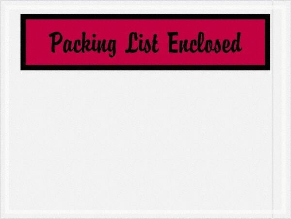 Value Collection - 1,000 Piece, 4-1/2" Long x 6" Wide, Packing List Envelope - Packing List Enclosed, Red - A1 Tooling