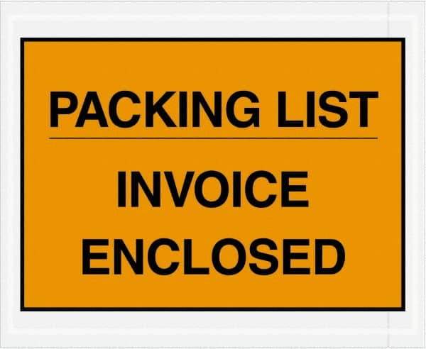 Value Collection - 1,000 Piece, 4-1/2" Long x 5-1/2" Wide, Packing List Envelope - Packing List/Invoice Enclosed, Orange - A1 Tooling