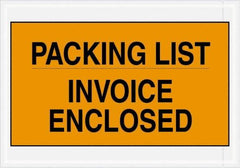 Value Collection - 1,000 Piece, 7" Long x 10" Wide, Packing List Envelope - Packing List/Invoice Enclosed, Orange - A1 Tooling