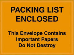 Value Collection - 1,000 Piece, 4-1/2" Long x 6" Wide, Packing List Envelope - Important Papers Enclosed, Orange - A1 Tooling