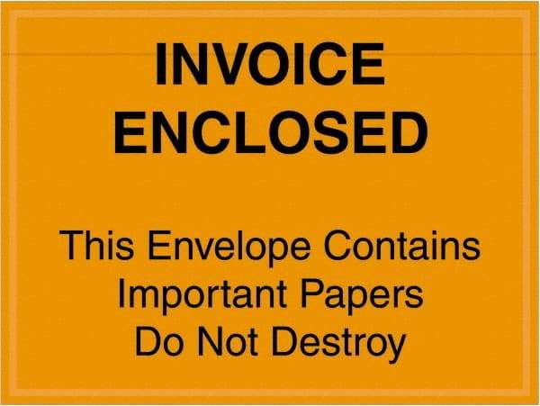 Value Collection - 1,000 Piece, 4-1/2" Long x 6" Wide, Packing List Envelope - Important Papers Enclosed, Orange - A1 Tooling