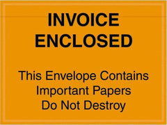 Value Collection - 1,000 Piece, 4-1/2" Long x 6" Wide, Packing List Envelope - Important Papers Enclosed, Orange - A1 Tooling