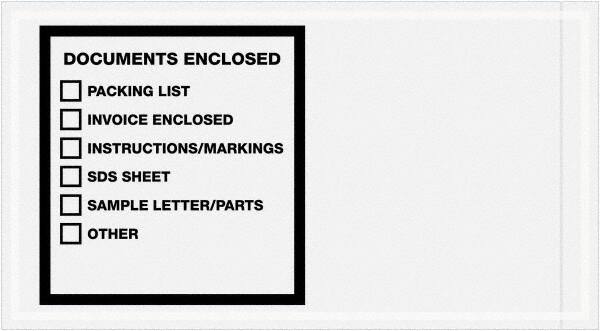 Value Collection - 1,000 Piece, 5-1/2" Long x 10" Wide, Packing List Envelope - Documents Enclosed, Printed & Clear - A1 Tooling