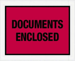 Value Collection - 1,000 Piece, 4-1/2" Long x 5-1/2" Wide, Packing List Envelope - Documents Enclosed, Red - A1 Tooling