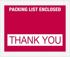 Value Collection - 1,000 Piece, 4-1/2" Long x 5-1/2" Wide, Packing List Envelope - Packing List Enclosed - Thank You, Red - A1 Tooling