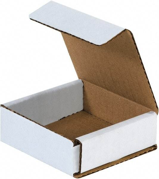 Made in USA - 4" Wide x 4" Long x 1" High Rectangle Crush Proof Mailers - 1 Wall, White - A1 Tooling