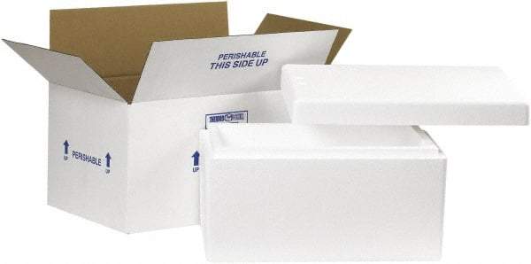 Made in USA - 10" Wide x 17" Long x 8-1/4" High Rectangle Insulated Box - 1 Wall, White - A1 Tooling