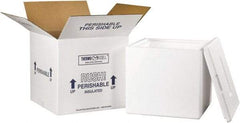 Made in USA - 13" Wide x 13" Long x 12-1/2" High Rectangle Insulated Box - 1 Wall, White - A1 Tooling