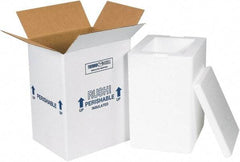 Made in USA - 6" Wide x 8" Long x 12" High Rectangle Insulated Box - 1 Wall, White - A1 Tooling