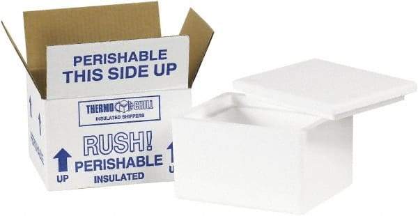 Made in USA - 4-1/2" Wide x 6" Long x 3" High Rectangle Insulated Box - 1 Wall, White - A1 Tooling