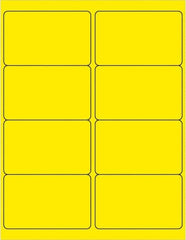 Made in USA - 4" Long, Fluorescent Yellow Paper Laser Label - For Laser Printers - A1 Tooling