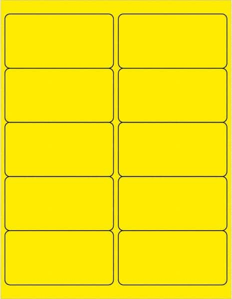 Tape Logic - 4" Long, Fluorescent Yellow Paper Laser Label - For Laser Printers - A1 Tooling