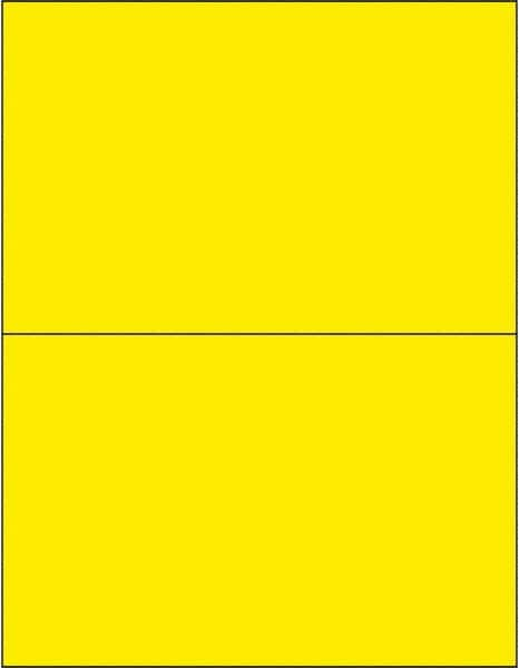 Made in USA - 8-1/2" Long, Fluorescent Yellow Paper Laser Label - For Laser Printers - A1 Tooling