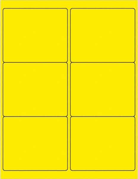 Tape Logic - 4" Long, Fluorescent Yellow Paper Laser Label - For Laser Printers - A1 Tooling