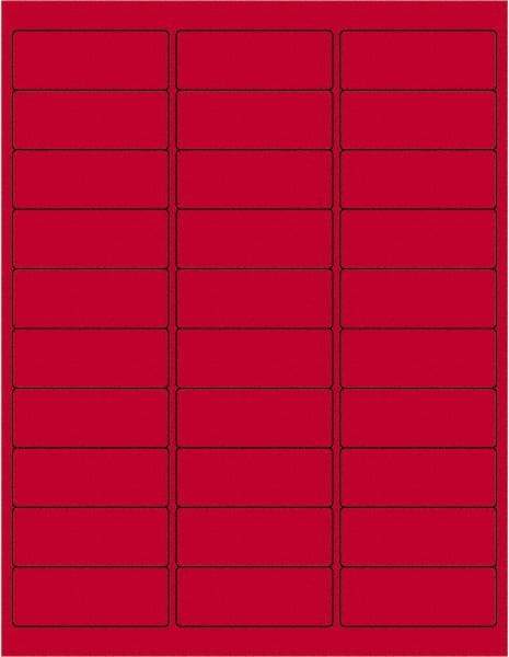 Tape Logic - 2-5/8" Long, Fluorescent Red Paper Laser Label - For Laser Printers - A1 Tooling