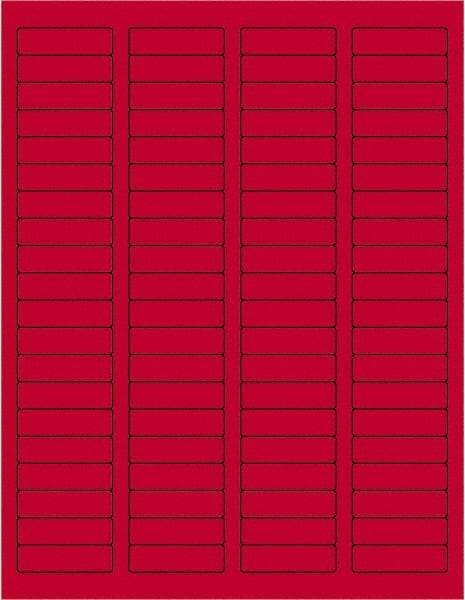 Tape Logic - 1-3/4" Long, Fluorescent Red Paper Laser Label - For Laser Printers - A1 Tooling