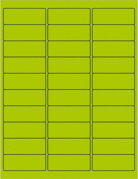 Tape Logic - 2-5/8" Long, Fluorescent Green Paper Laser Label - For Laser Printers - A1 Tooling