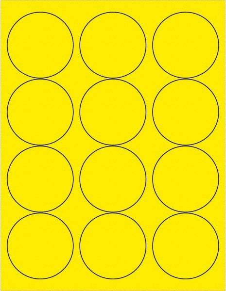 Tape Logic - 2-1/2" Long, Fluorescent Yellow Paper Laser Label - For Laser Printers - A1 Tooling