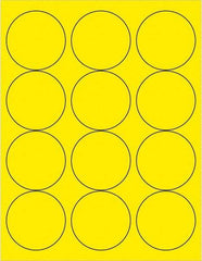 Tape Logic - 2-1/2" Long, Fluorescent Yellow Paper Laser Label - For Laser Printers - A1 Tooling