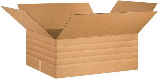 Made in USA - 24" Wide x 30" Long x 12" High Rectangle Multi-Depth Box - 1 Wall, Kraft (Color), 65 Lb Capacity - A1 Tooling