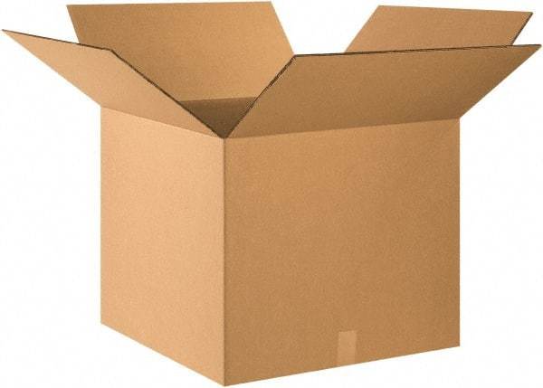 Made in USA - 24" Wide x 24" Long x 20" High Rectangle Heavy Duty Corrugated Box - 2 Walls, Kraft (Color), 100 Lb Capacity - A1 Tooling