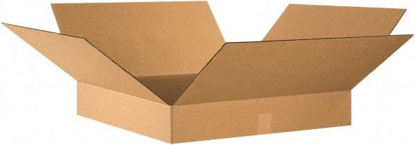 Made in USA - 24" Wide x 24" Long x 4" High Rectangle Corrugated Shipping Box - 1 Wall, Kraft (Color), 65 Lb Capacity - A1 Tooling