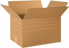 Made in USA - 18" Wide x 24" Long x 18" High Rectangle Multi-Depth Box - 1 Wall, Kraft (Color), 65 Lb Capacity - A1 Tooling