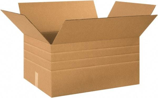 Made in USA - 18" Wide x 24" Long x 12" High Rectangle Multi-Depth Box - 1 Wall, Kraft (Color), 65 Lb Capacity - A1 Tooling