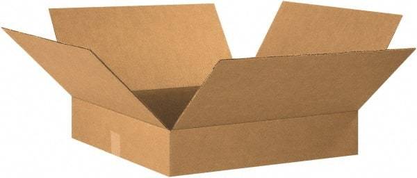 Made in USA - 20" Wide x 20" Long x 4" High Rectangle Corrugated Shipping Box - 1 Wall, Kraft (Color), 65 Lb Capacity - A1 Tooling