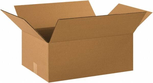 Made in USA - 14" Wide x 20" Long x 8" High Rectangle Corrugated Shipping Box - 1 Wall, Kraft (Color), 65 Lb Capacity - A1 Tooling