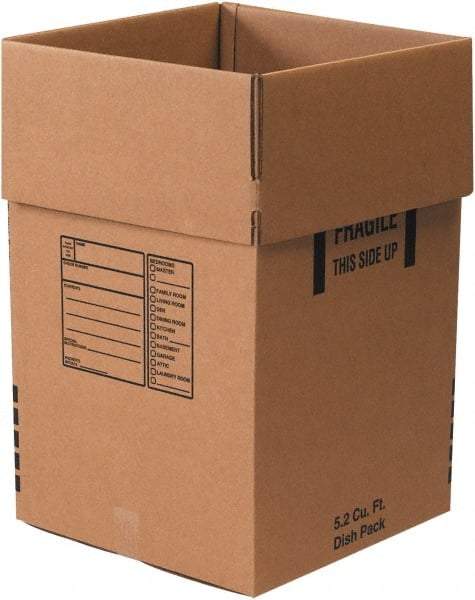 Made in USA - 18" Wide x 18" Long x 28" High Rectangle Moving Boxes - 1 Wall, Kraft (Color), 120 Lb Capacity - A1 Tooling