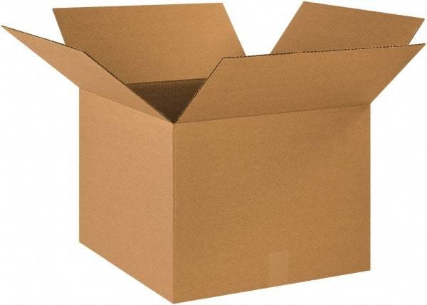 Made in USA - 18" Wide x 18" Long x 14" High Rectangle Corrugated Shipping Box - 1 Wall, Kraft (Color), 65 Lb Capacity - A1 Tooling