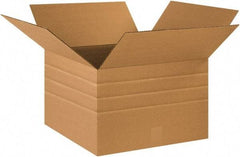 Made in USA - 18" Wide x 18" Long x 12" High Rectangle Multi-Depth Box - 1 Wall, Kraft (Color), 65 Lb Capacity - A1 Tooling