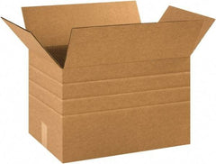 Made in USA - 12" Wide x 18" Long x 12" High Rectangle Multi-Depth Box - 1 Wall, Kraft (Color), 65 Lb Capacity - A1 Tooling