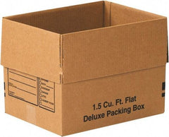 Made in USA - 12" Wide x 16" Long x 12" High Rectangle Moving Boxes - 1 Wall, Kraft (Color), 65 Lb Capacity - A1 Tooling